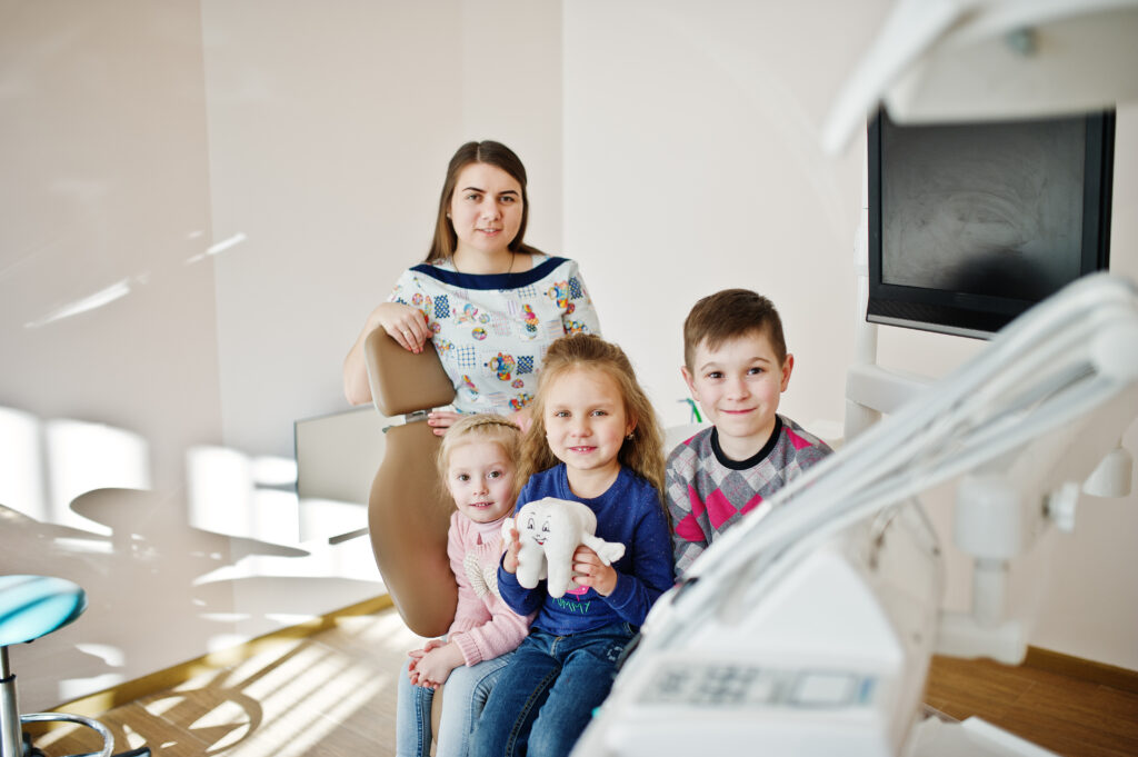 Childrens at dentist, Children dental. Family detnal Care